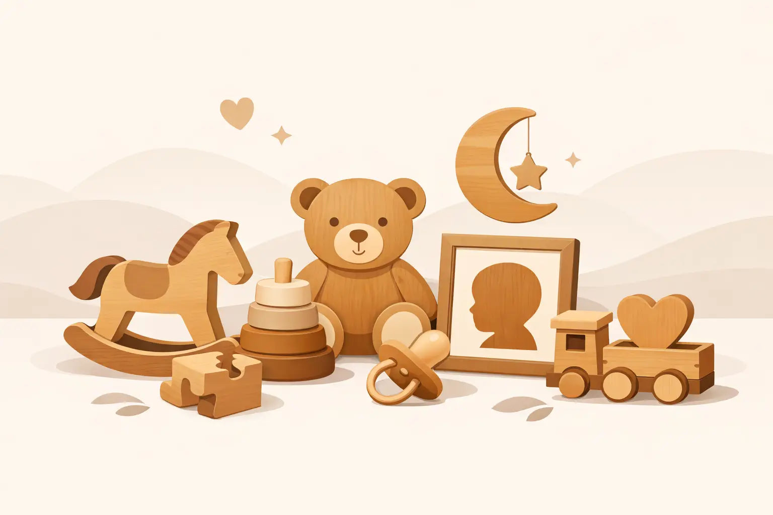 Houten babycadeaus met naam die blijven