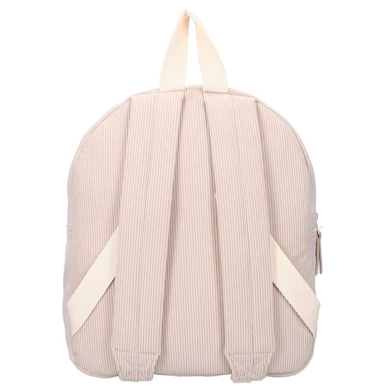 Beige rib rugtas | Met naam