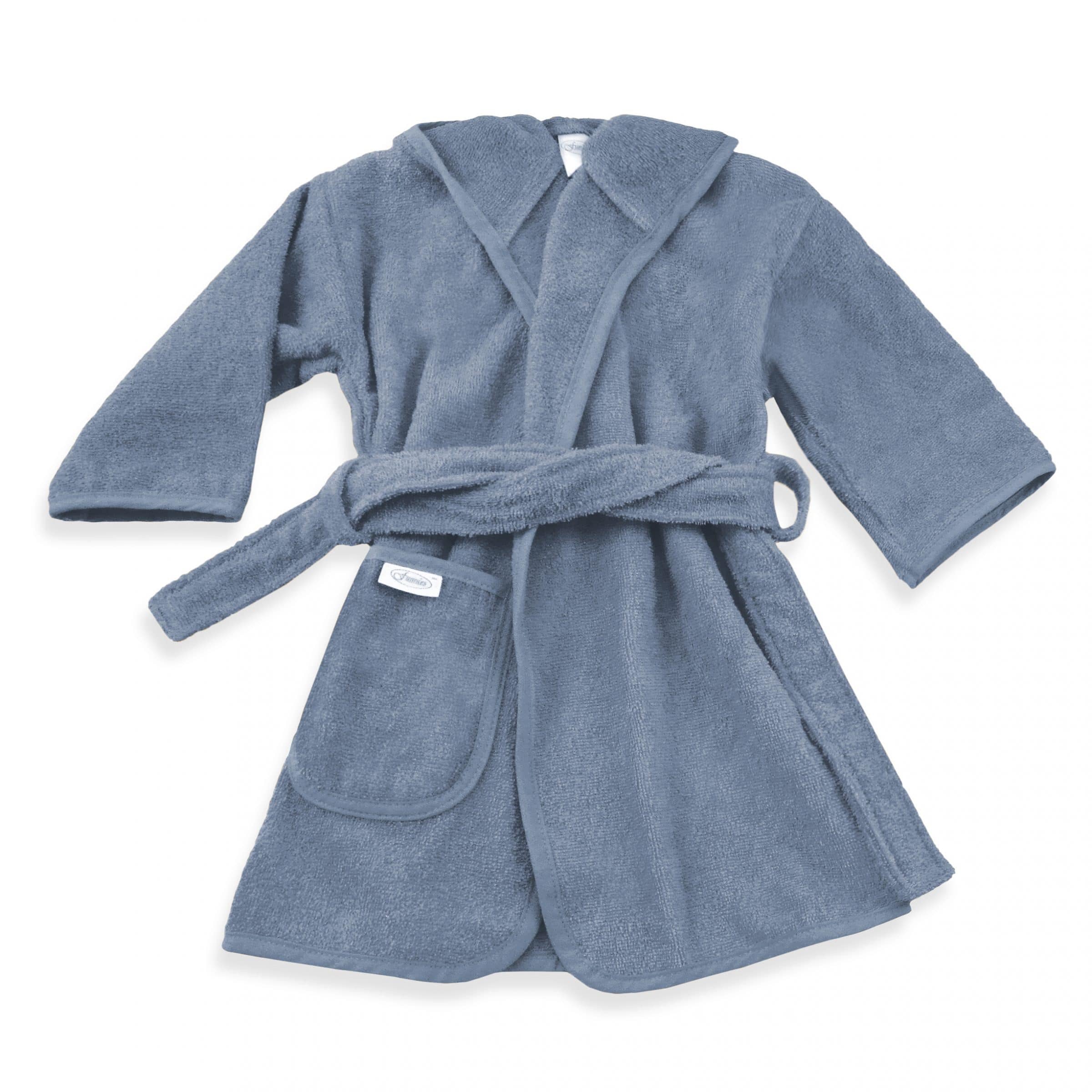 Badjas grijs/blauw | met naam