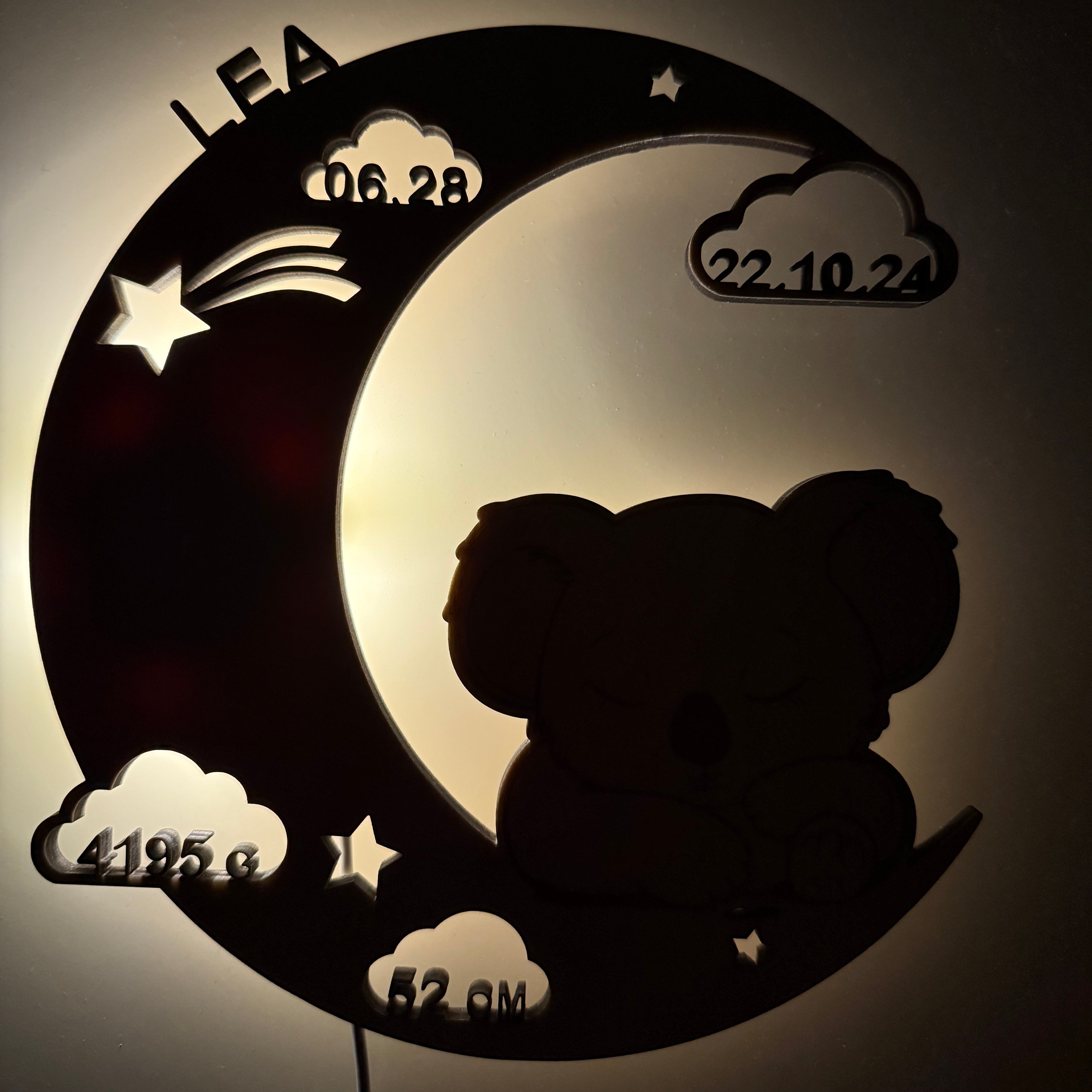 Wandleuchte Koala, personalisiert