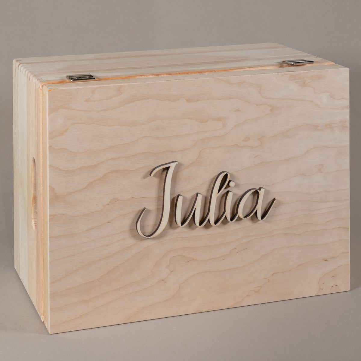 Memory box with name made of wood 3D