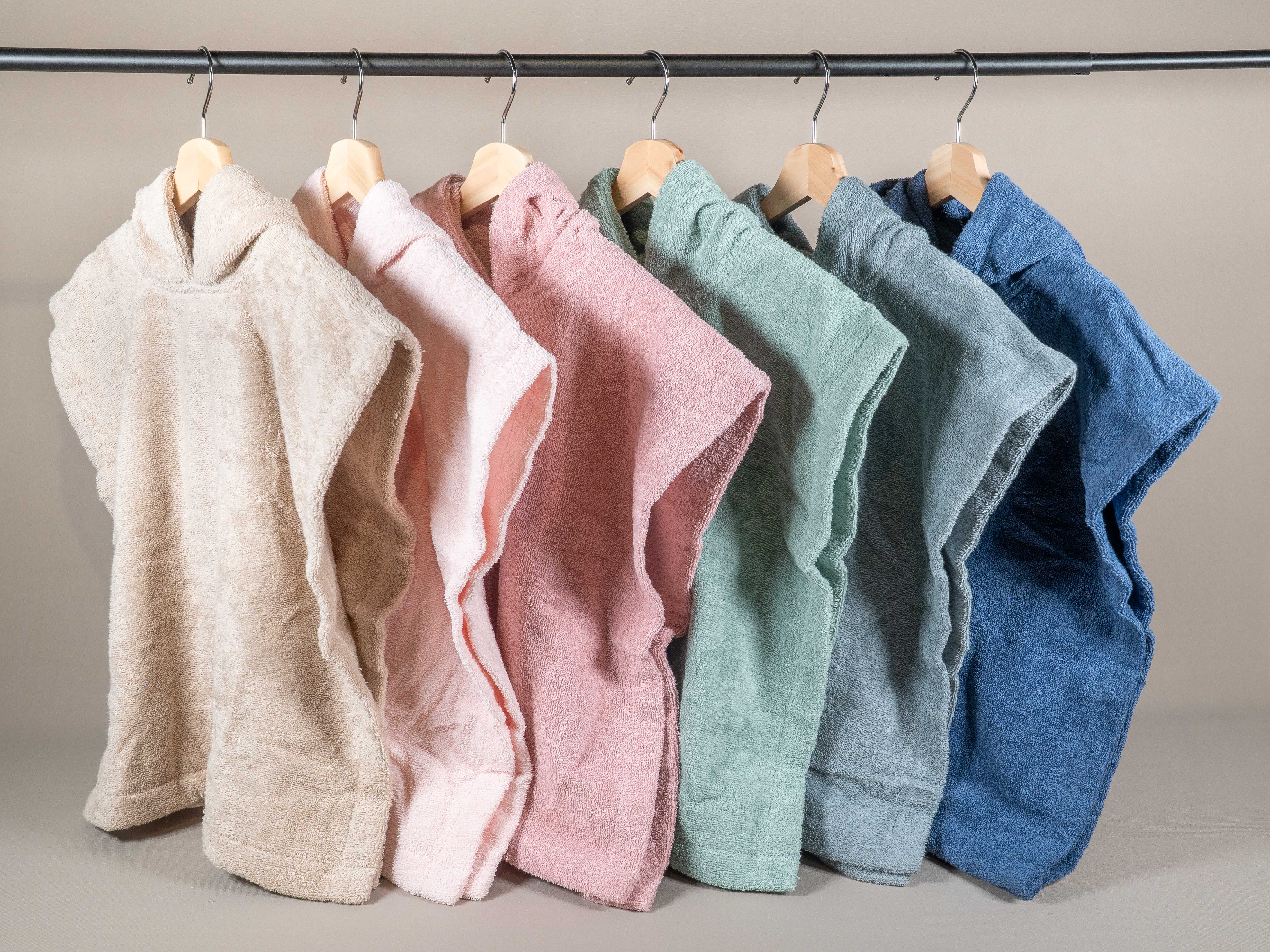 Poncho grijs/blauw | Met naam