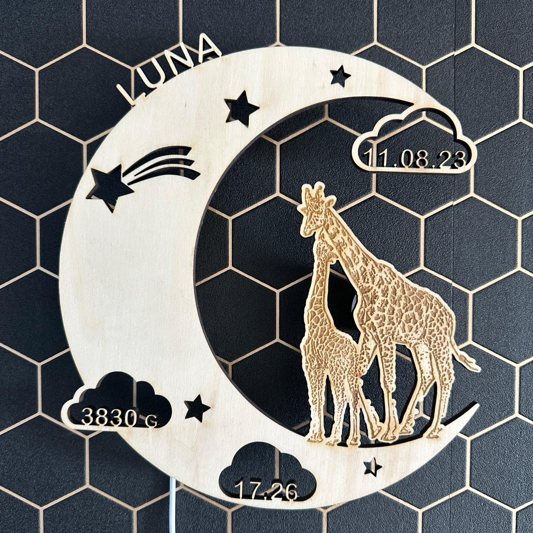 Wandlamp Giraf, gepersonaliseerd - Leuk en Mooi