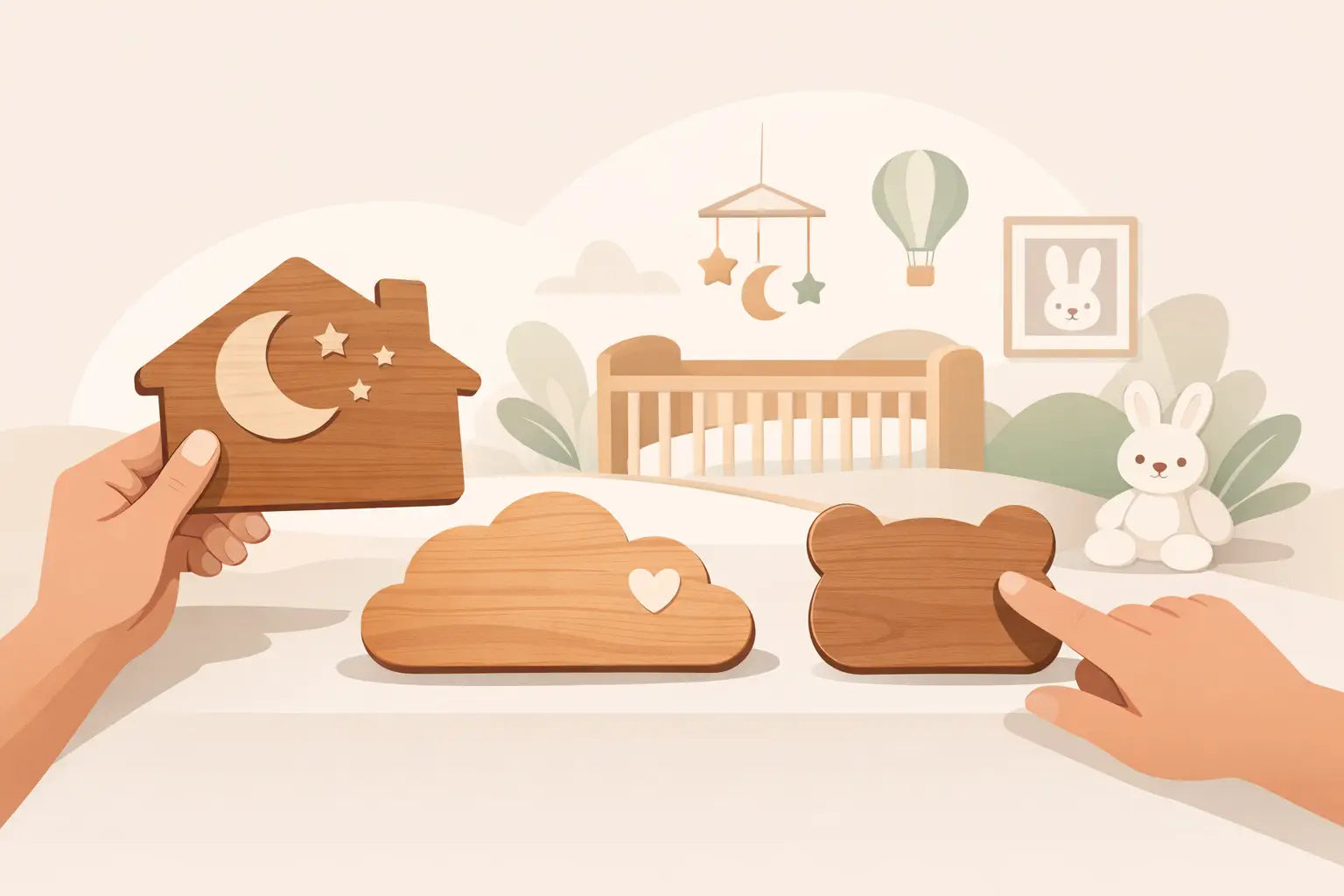 Naambord babykamer hout kiezen met gevoel