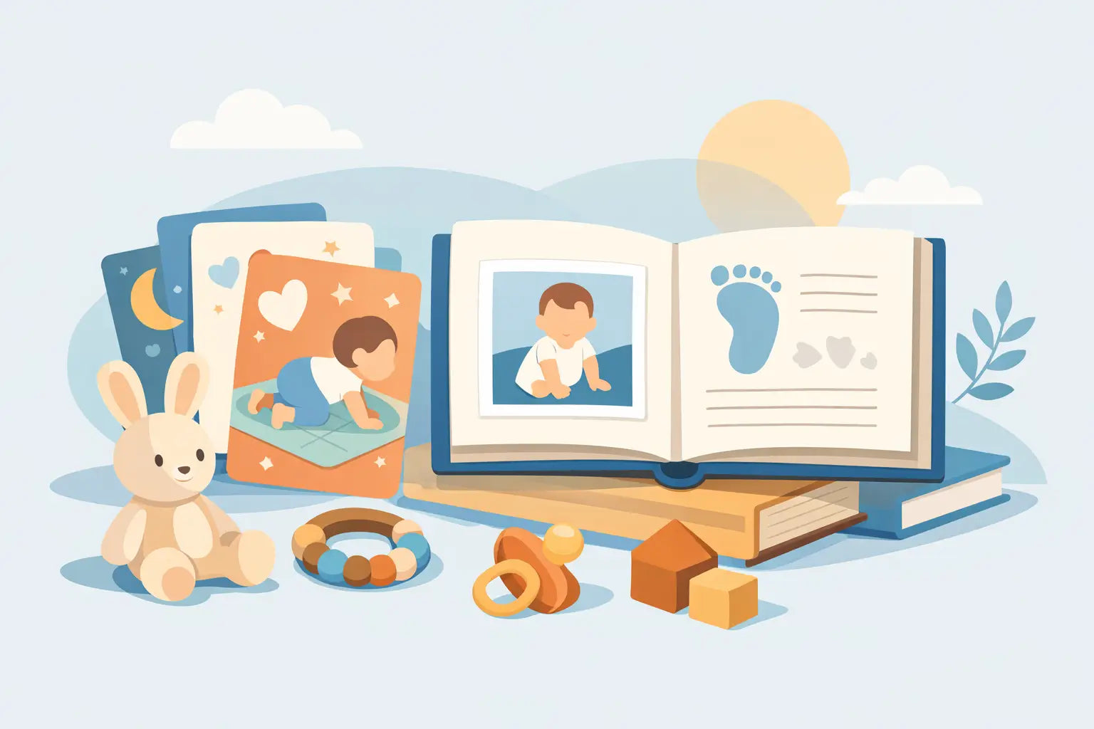 Mijlpaalkaarten of babyboek bewaren voor later