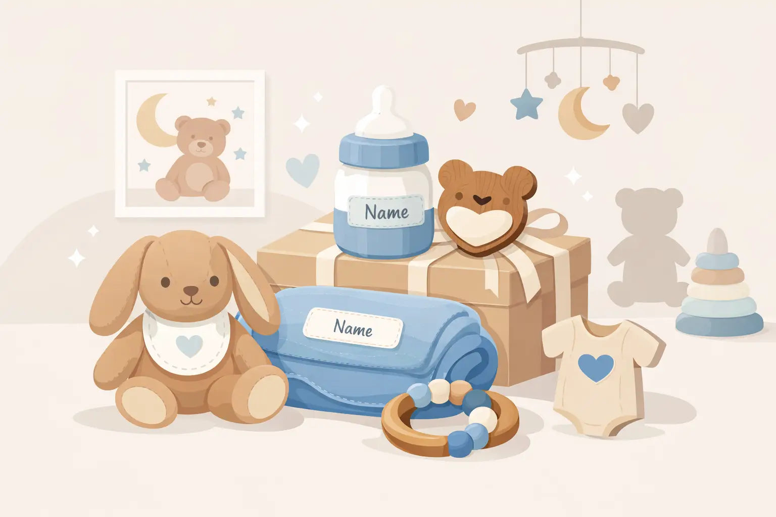 Kraamcadeau met naam baby kiezen