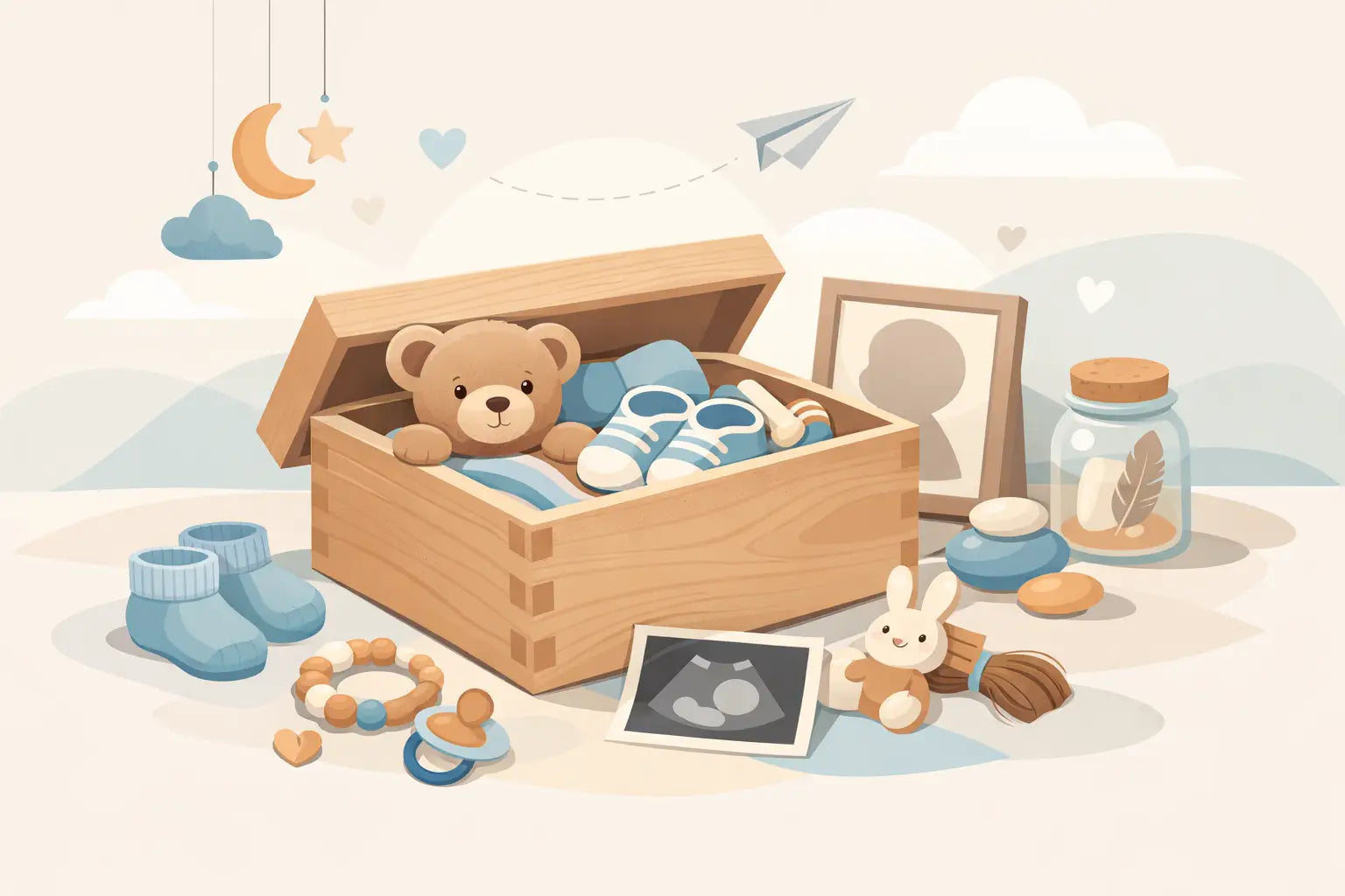 Baby bewaarkist voor de allereerste herinneringen
