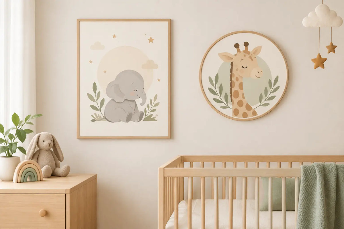 Geboorteposter of naamcirkel voor de kinderkamer