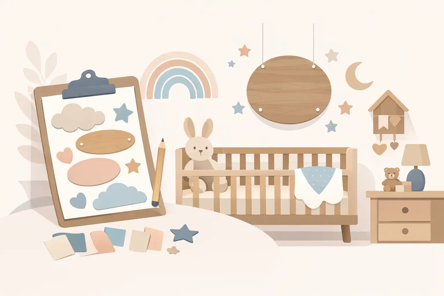 Babykamer decoratie met naam kiezen