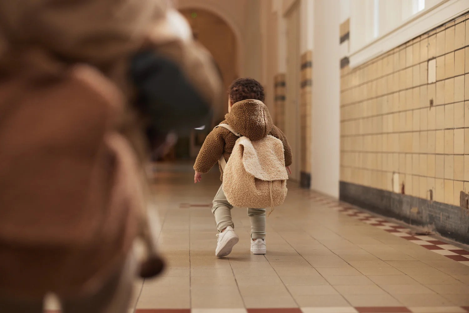 Teddy rugtas Jollein naturel | Met naam