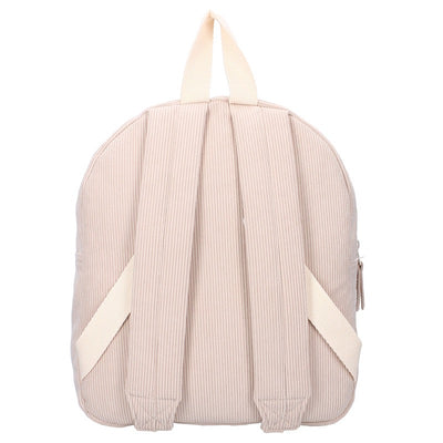 Beige rib rugtas | Met naam