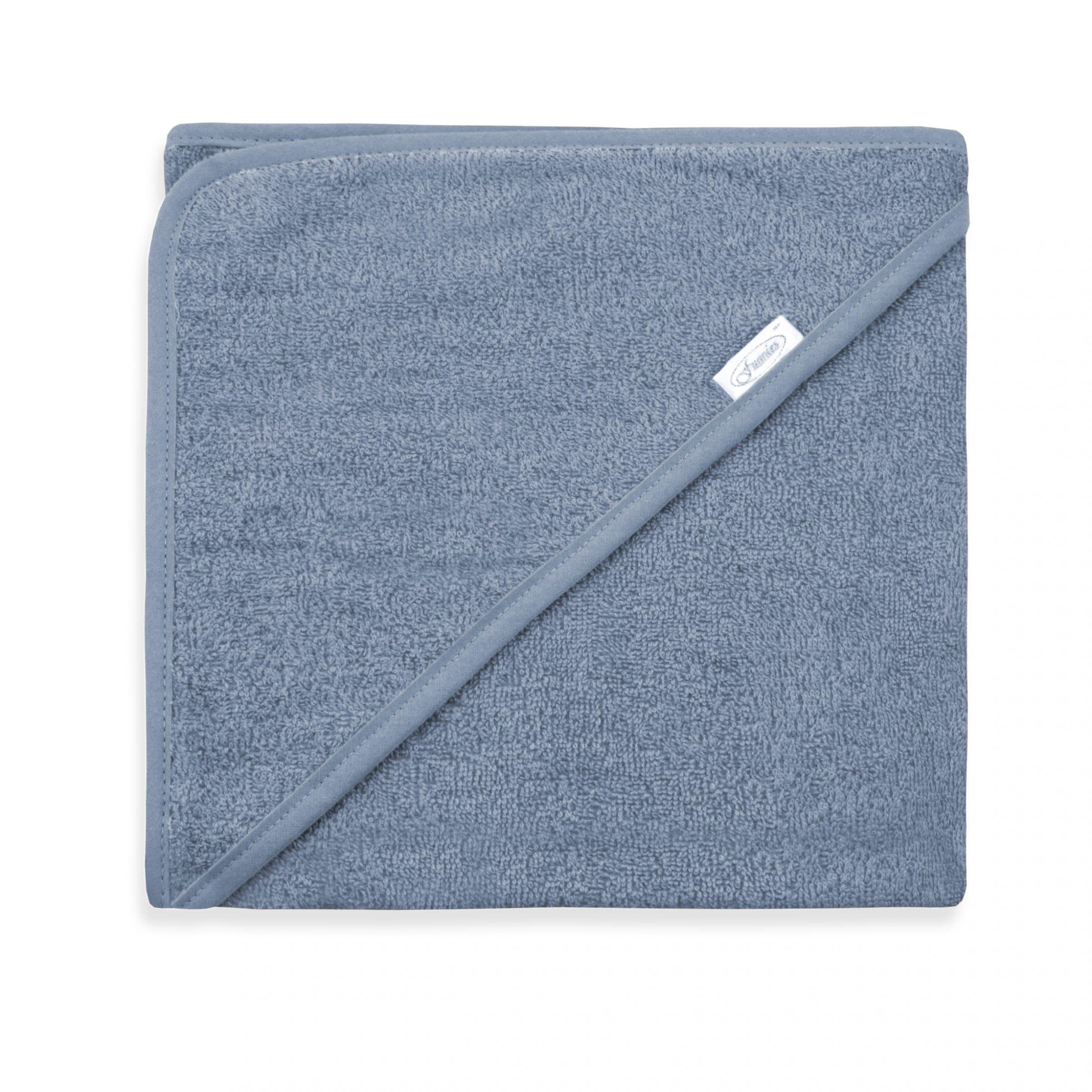 Badcape grijs/blauw | met naam