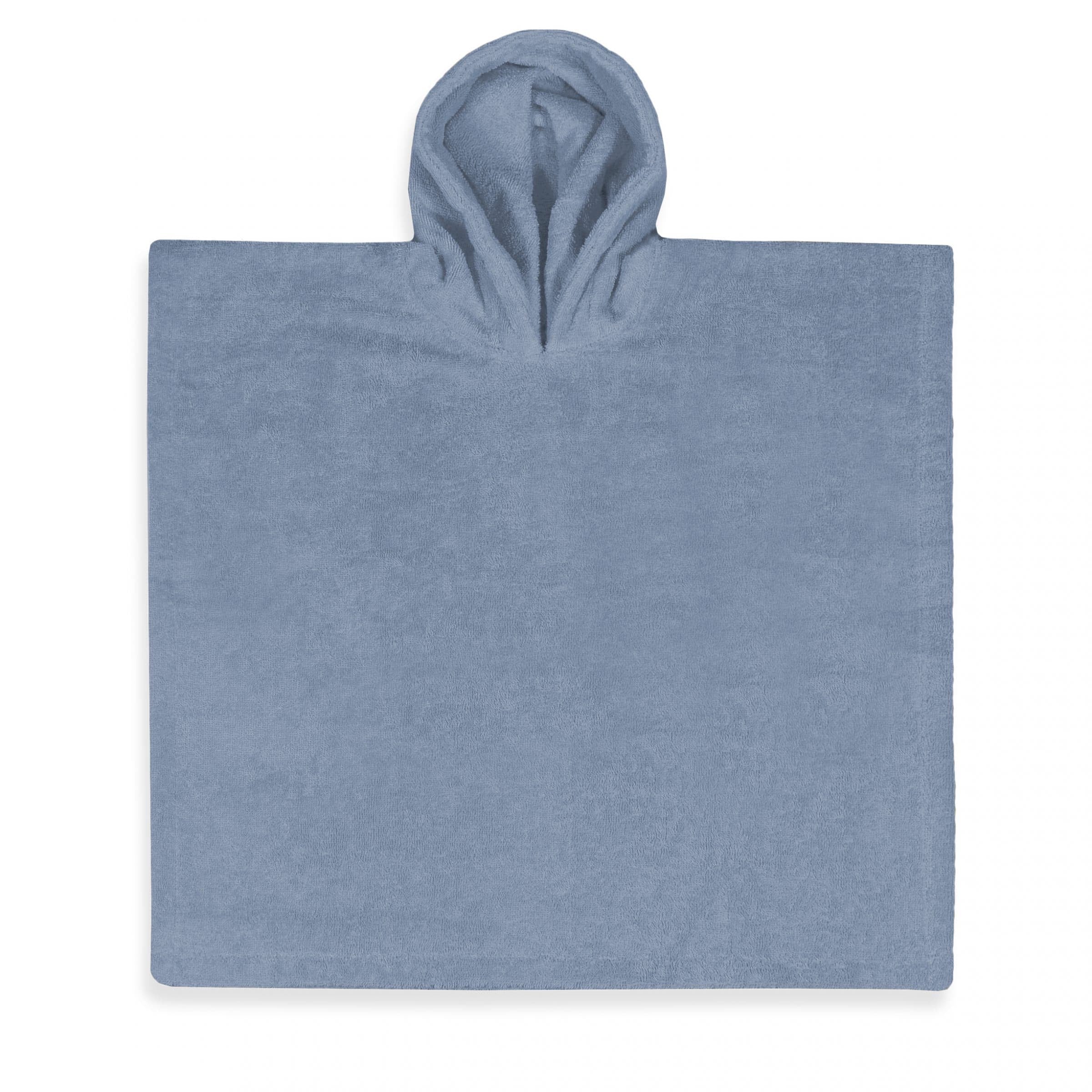 Poncho grijs/blauw | Met naam