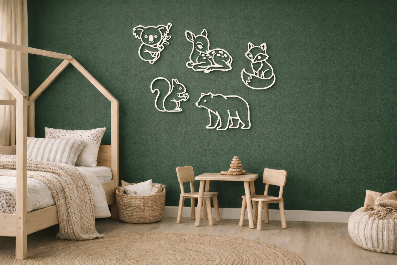Bosdieren muurdecoratie