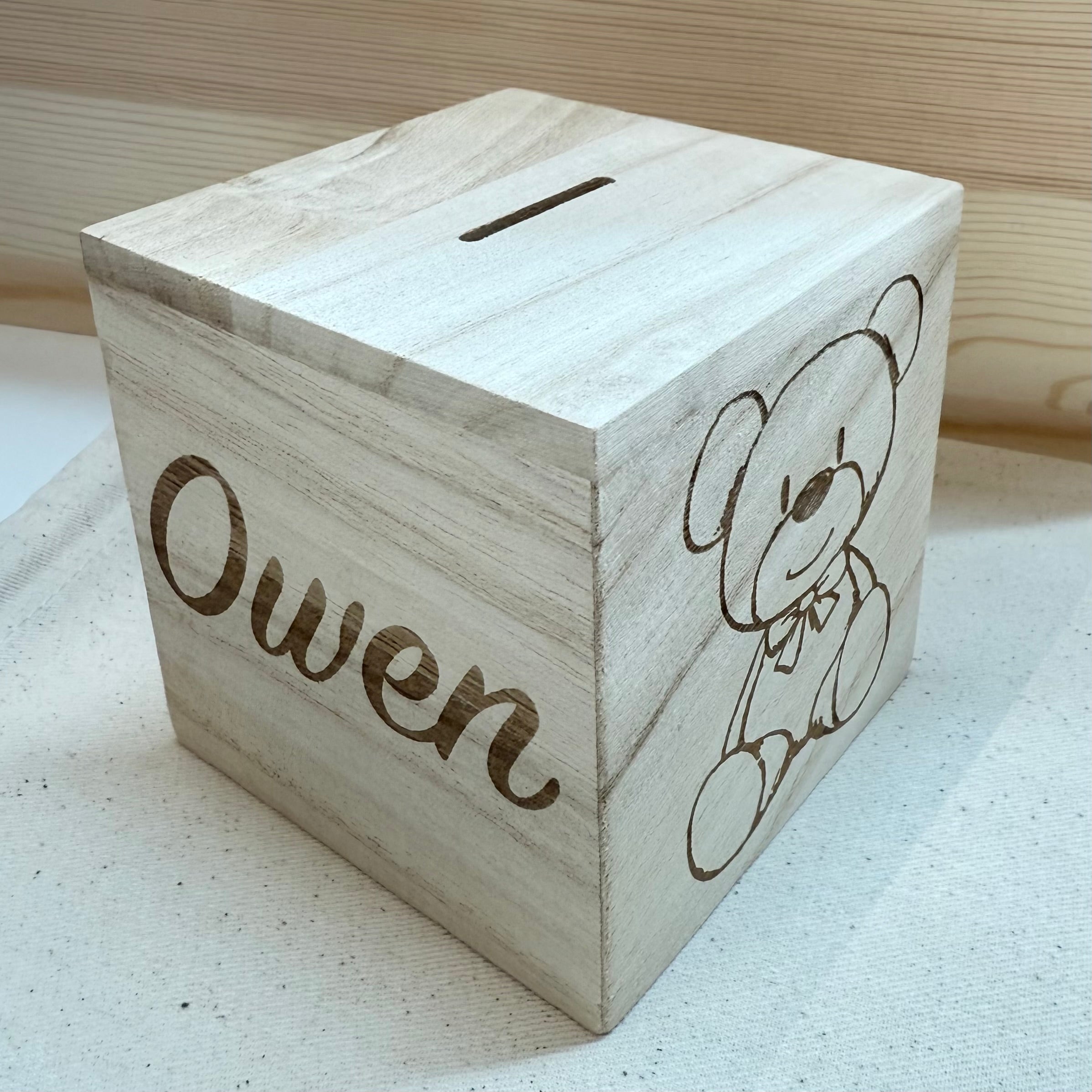 Spaarpot beer, met naam