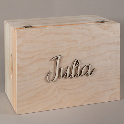 Memory box with name made of wood 3D