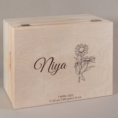 Memorybox met naam, Kraamcadeau, gepersonaliseerd