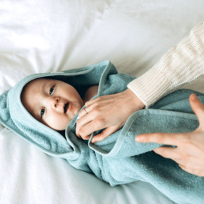 Badcape blauw | met naam - Leuk en Mooi