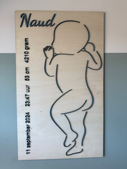 Geboortebord 3D schaal 1:1 - Leuk en Mooi