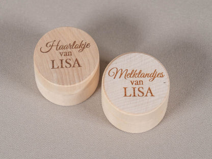 Haarlok en tanden doosje, met naam - Leuk en Mooi