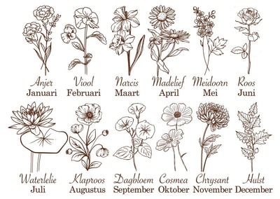 Spaarpot geboortebloem, met naam - Leuk en Mooi