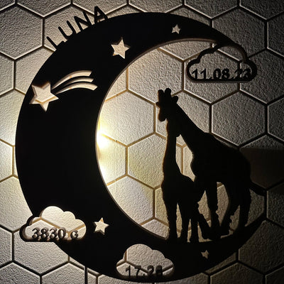 Wandlamp Giraf, gepersonaliseerd - Leuk en Mooi