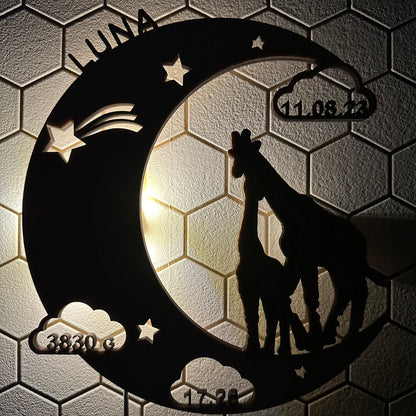 Wandlamp Giraf, gepersonaliseerd - Leuk en Mooi